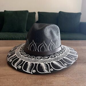 Hand Painted in Mexico Floral Hat | Boho Festival Style - Size M